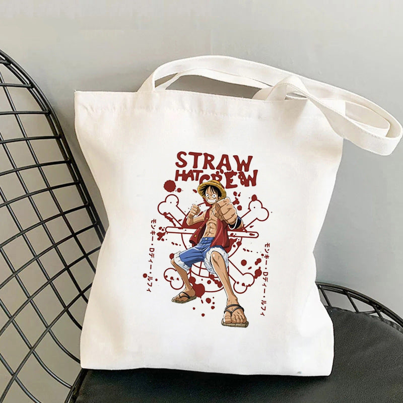 Wanted Luffy Printed Canvas Shoulder Bag