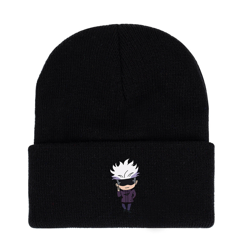 Cute Anime Print Warm Knitted Hat