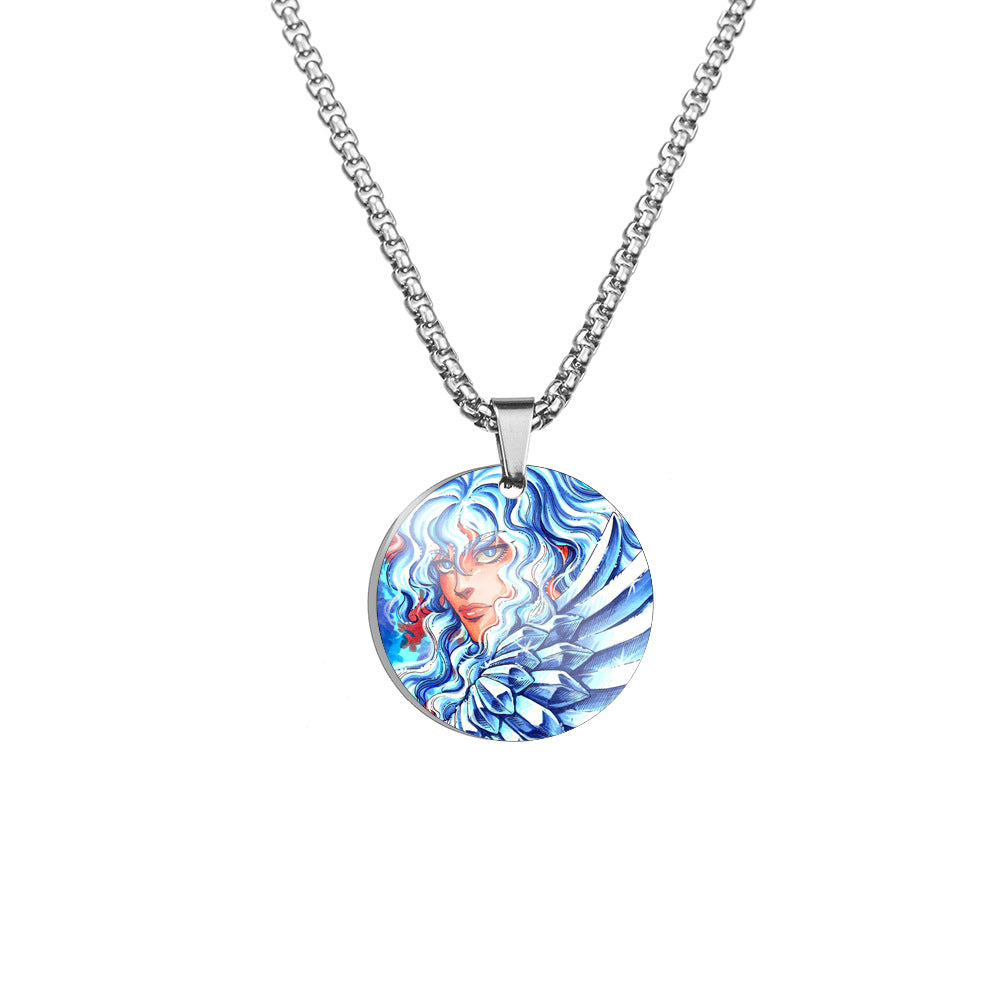 Cool Anime Stainless Steel Round Necklace