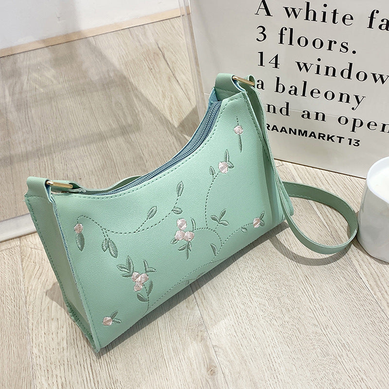 Flower Embroidered Handbag