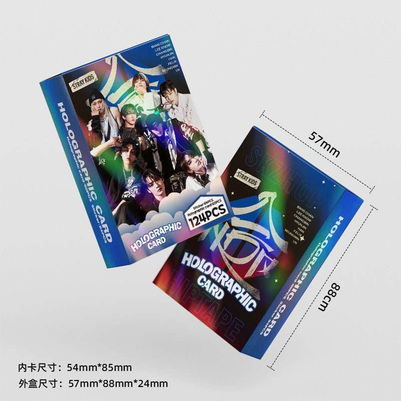 124pcs KPOP Holographic Cards