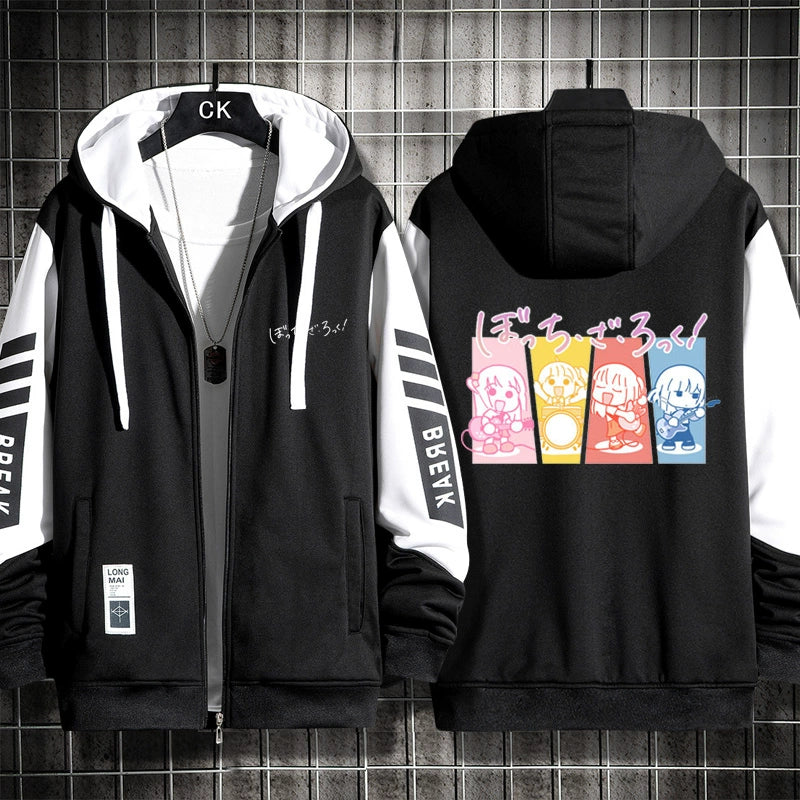 Unisex Cute Anime Cos Zipper Hooded Jacket
