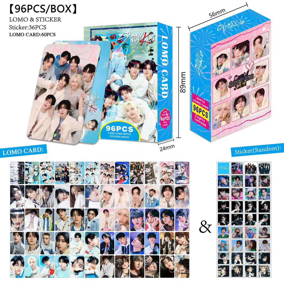 SKZ Photocard 60pcs Stickers Boxed