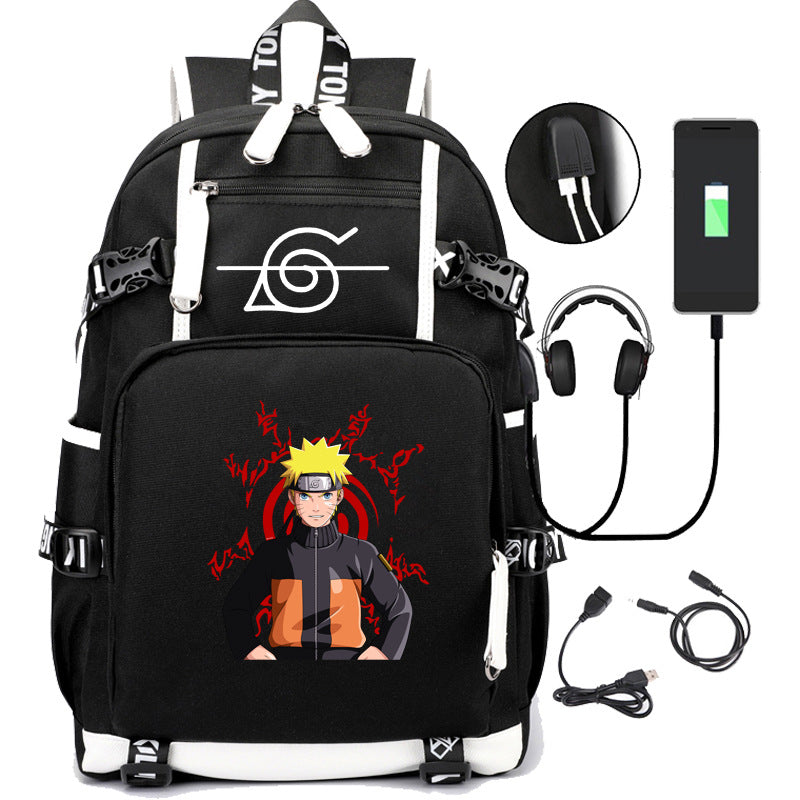 Leisure Anime Logo Print Large-capacity Backpack