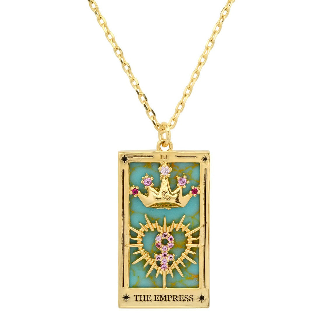 Gold-plated Tarot Square Necklace