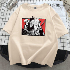 Unisex Luffy Zoro Loose Crew Neck T-Shirt