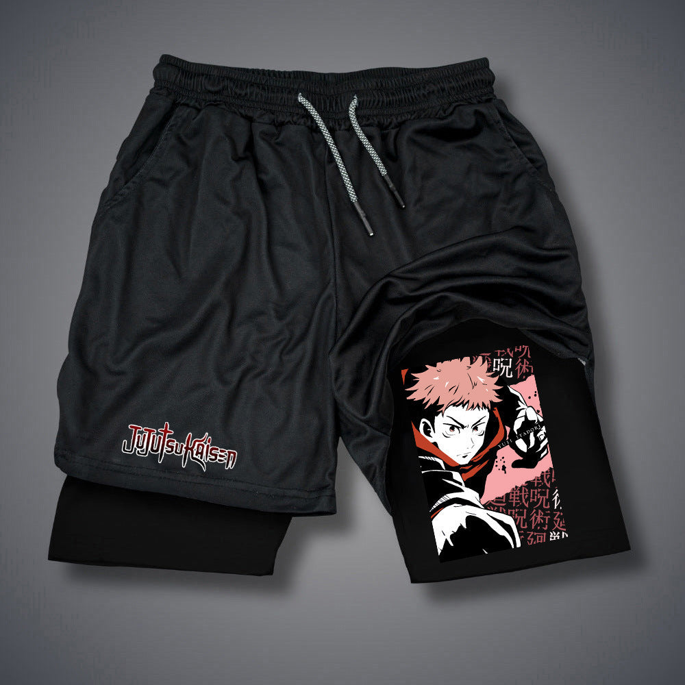 Trendy Men's Anime Slim Fit Casual Shorts