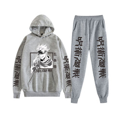 Unisex Anime Gojo Printed Hoodie Trousers Set