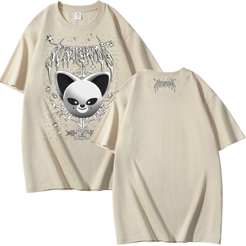 Evil Foxi.ny Print Short-sleeved Cotton T-shirt