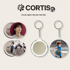 Kpop Tinplate Badge Round Mirror Keychain Pendant