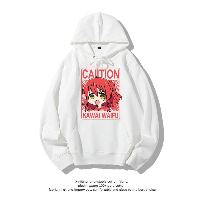 Casual Anime Bocchi Print Loose Hoodie
