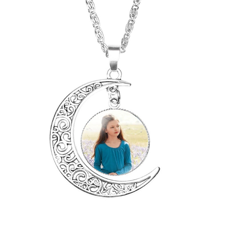 Twilight Gemstone Crescent Moon Necklace