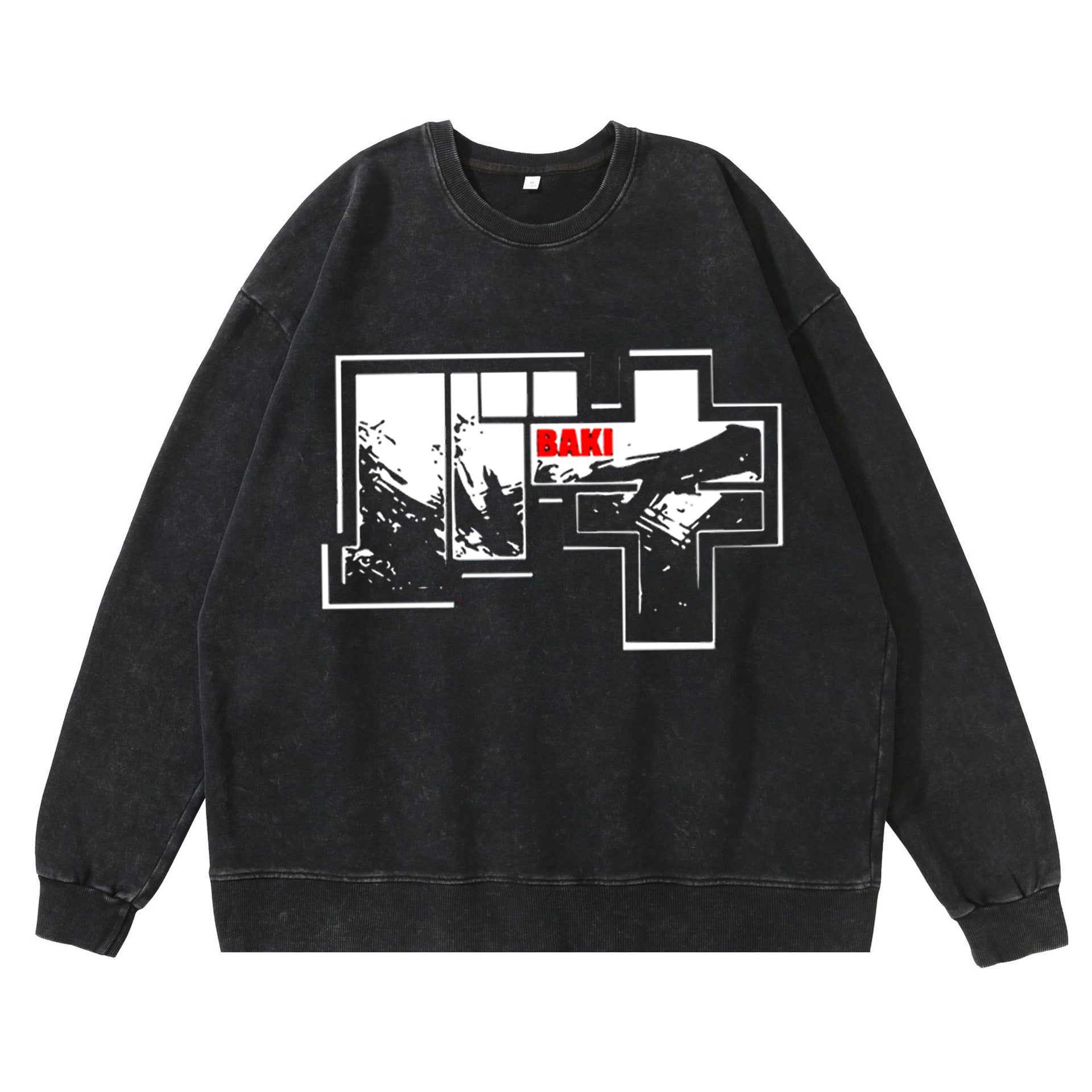 Unisex Vintage Baki Hanma Crew Neck Sweatshirt