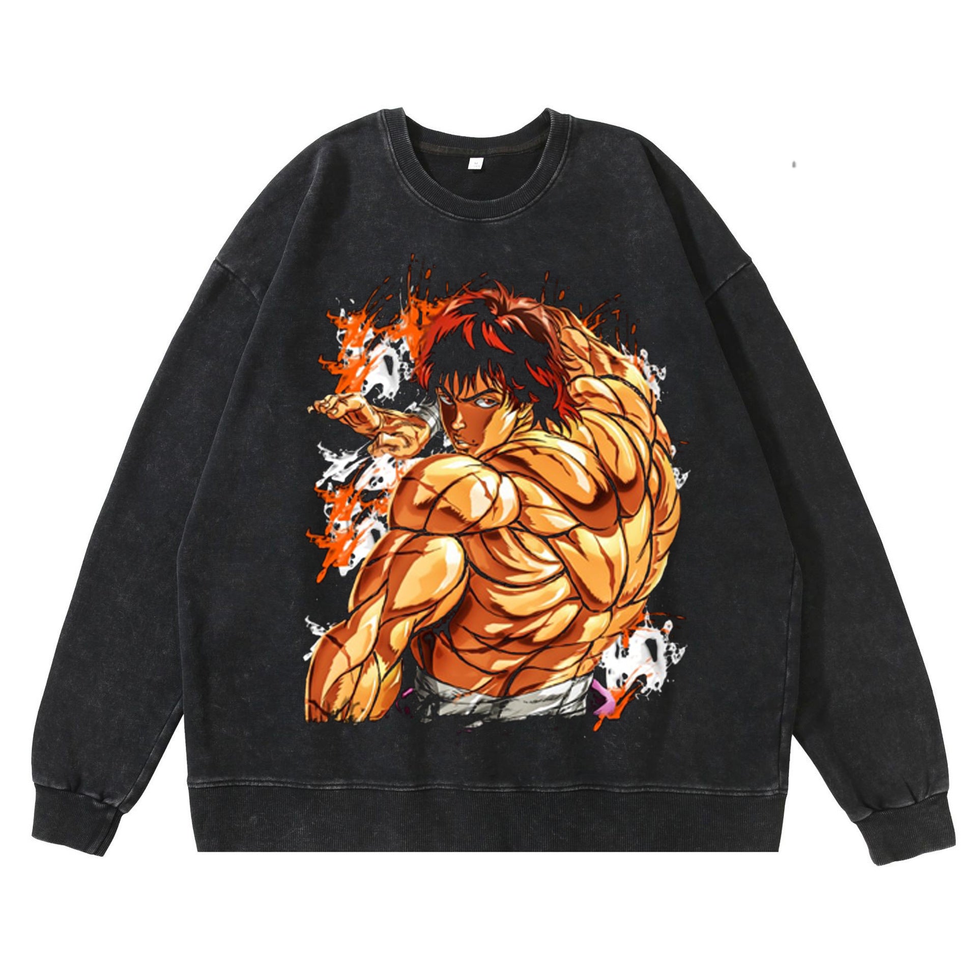 Unisex Vintage Baki Hanma Crew Neck Sweatshirt