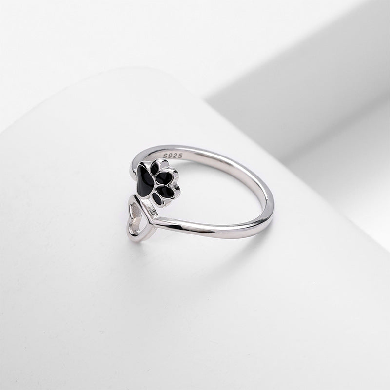 Cute Cat Paw Open Ring