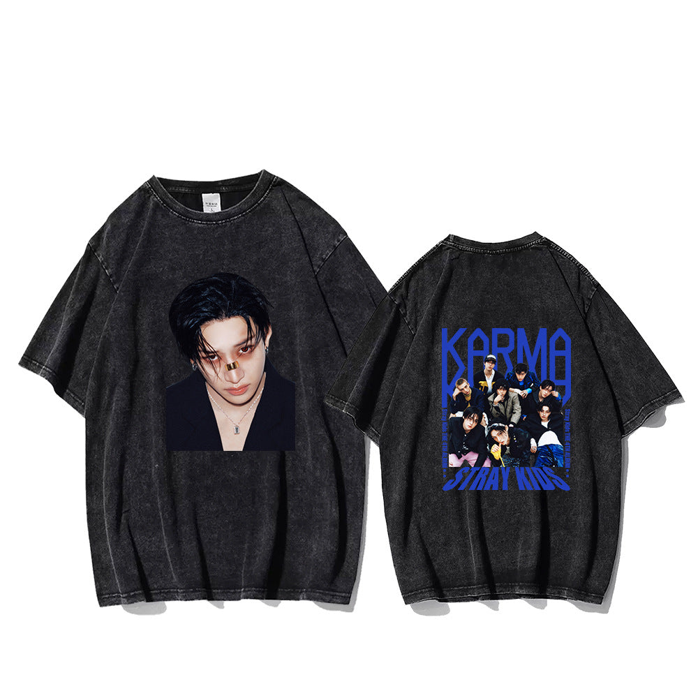 KPOP KARMA Graphic Cotton Washed T-shirt