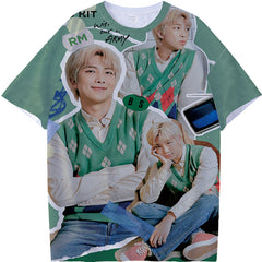 KPOP Graphic Digital Print Short Sleeve T-Shirt