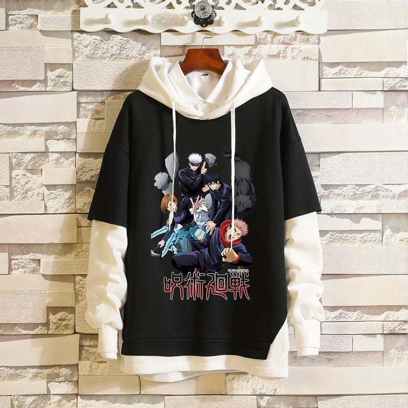 Unisex Anime Pattern Pullover Loose Hoodie