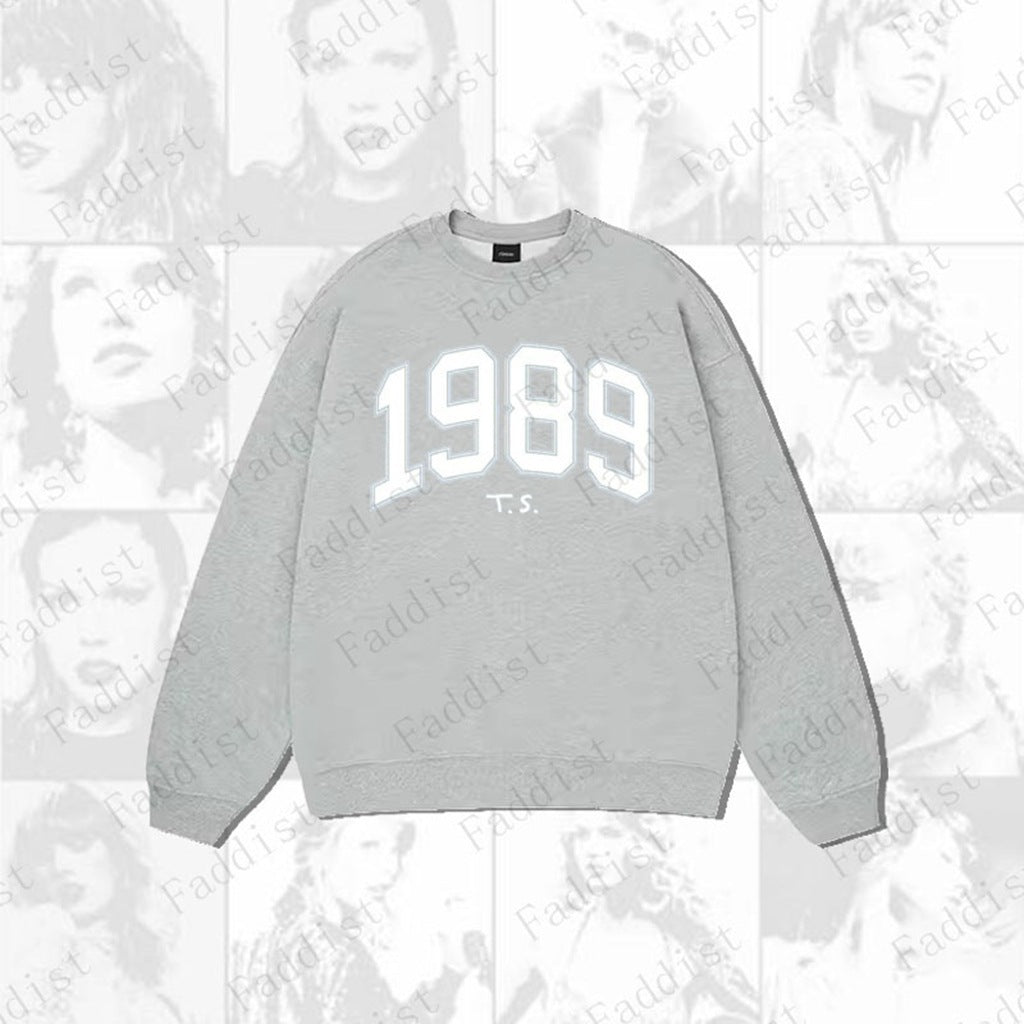 Casual Taylor Stand-up Collar Printed Pullover Sweatshirt