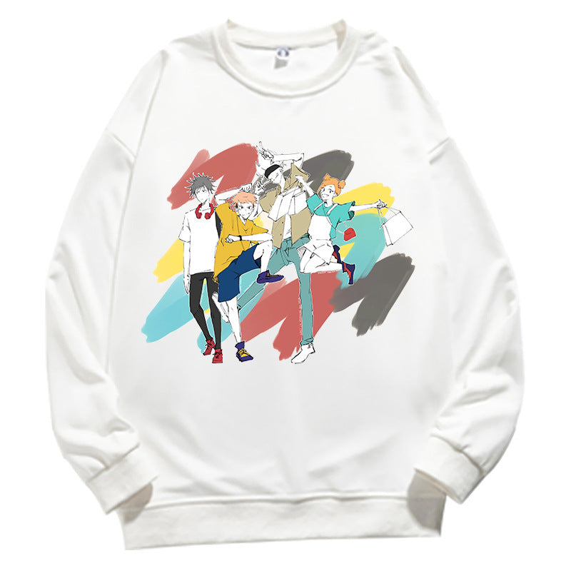 Unisex Anime Graphic Crew Neck Long Sleeve Sweatshirt