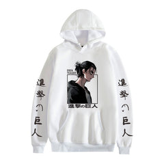 Casual Anime Pattern Print Pocket Drawstring Hoodie