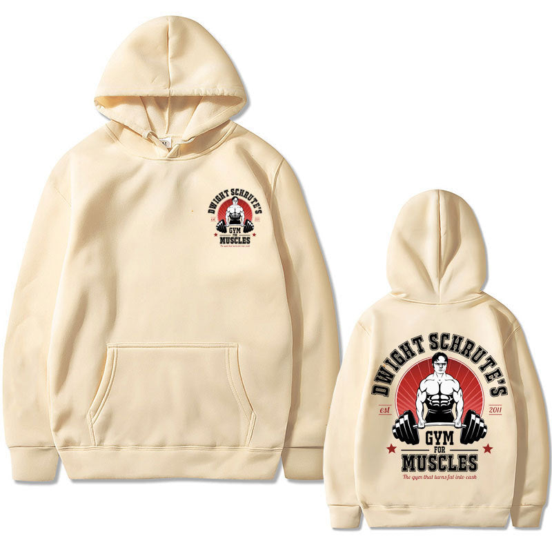 Dwight Schrute Gym for Muscles Print Hoodie