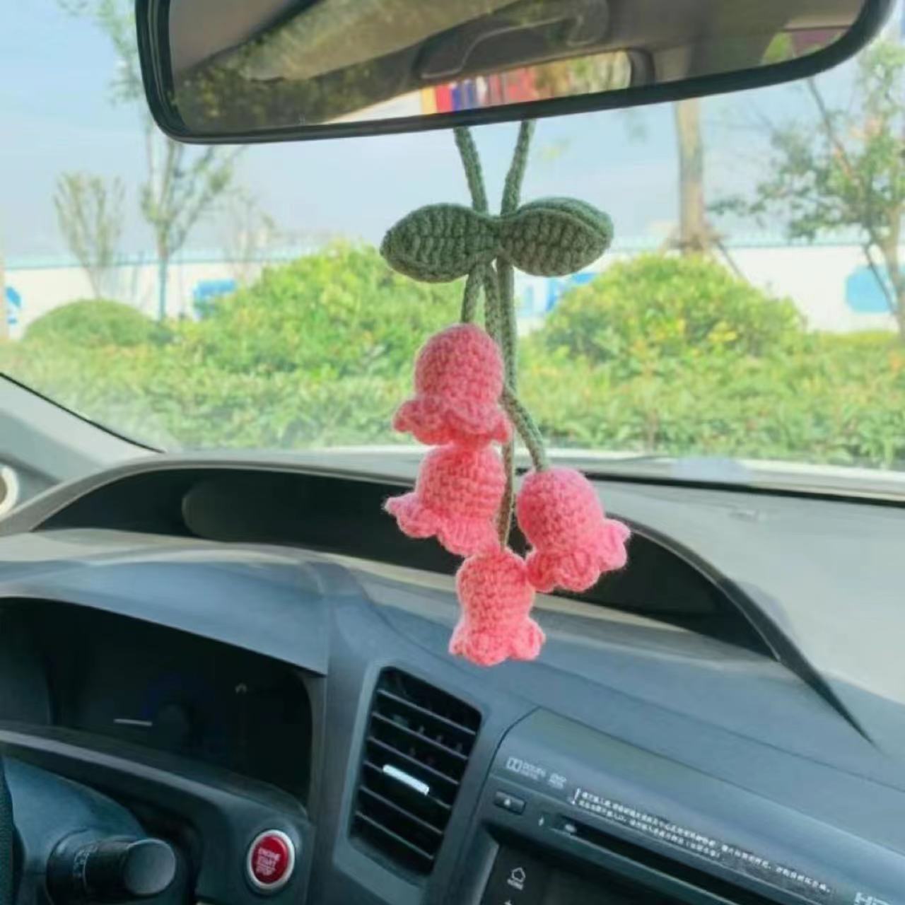 Lily Of The Valley Crochet Car Charm