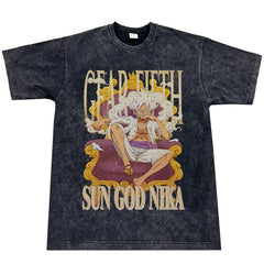 Luffy Short Sleeve Loose Washed T-Shirt