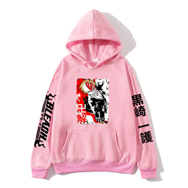 Unisex Anime Kurosaki Ichigo Print Casual Hoodie