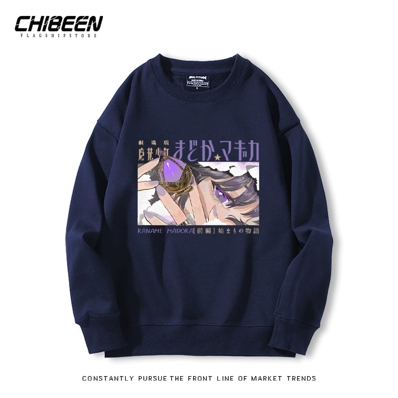 Trendy Anime Crew Neck Sweatshirt