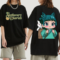 Girl's Anime Round Neck Loose T-shirt