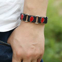 Trendy Men's Anime Cowhide Bracelet