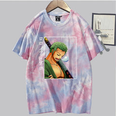 Unisex Tie Dyed Graphic Print Short Sleeved Casual T-shirt