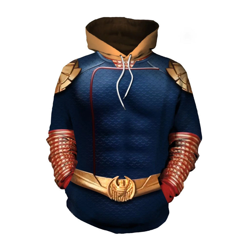 Trendy THE Boys 3D Printed Zipper Loose Hoodie