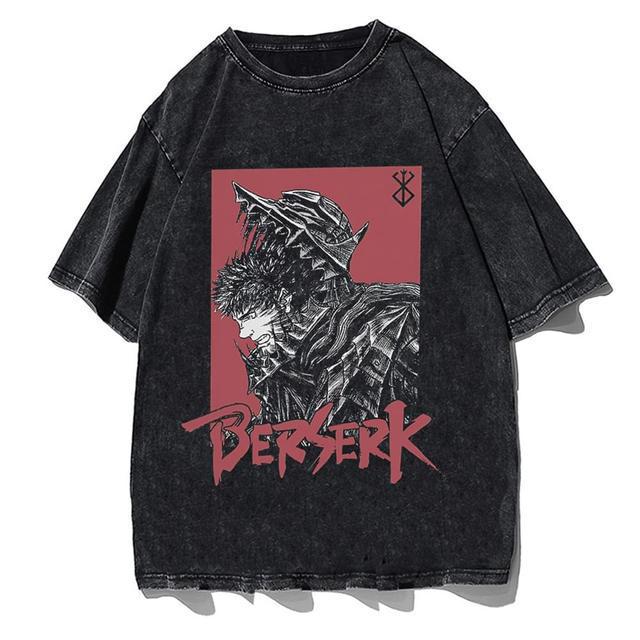 Trendy Anime Washed Loose Short-sleeved T-shirt