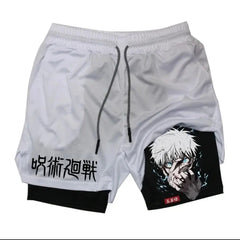 Anime Printed Double-layer Fitness Casual Shorts