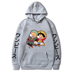 Unisex Luffy Zoro Cartoon Graphic Pullover Hoodie