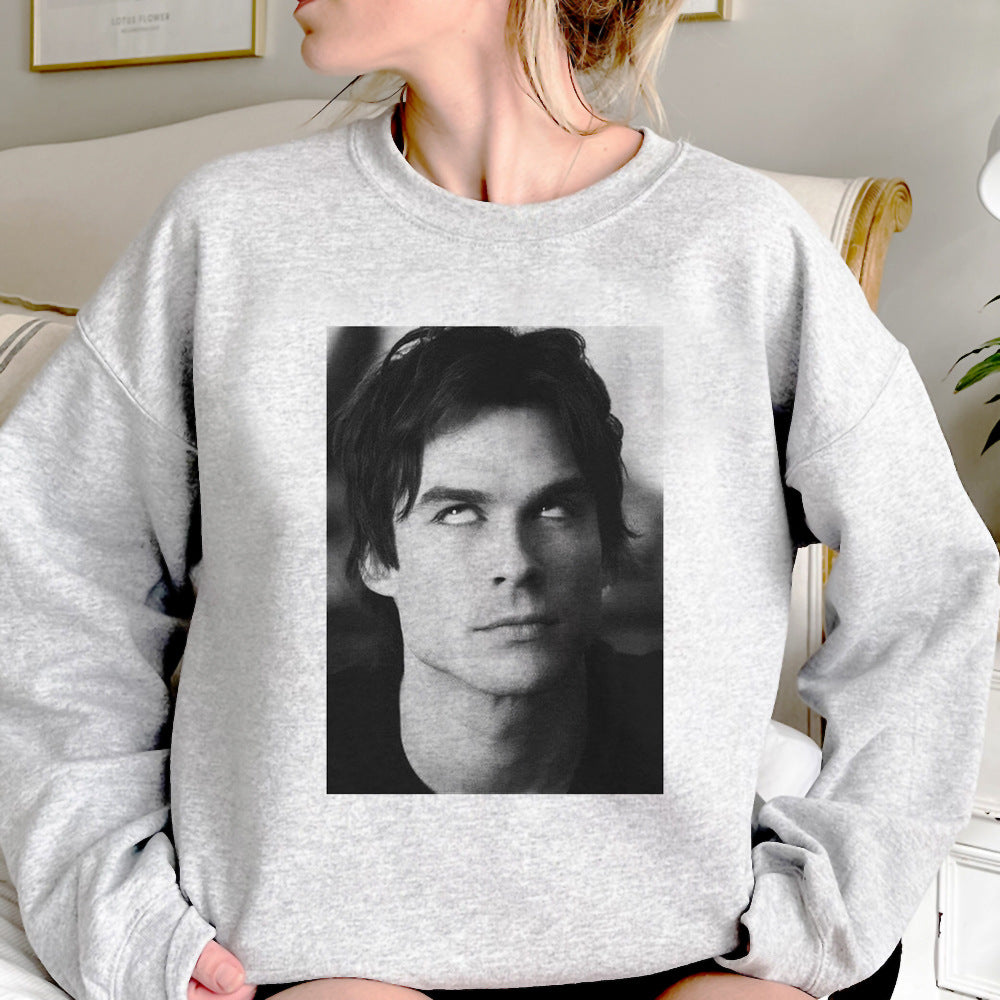 TVD Graphic Printed Grey Sweatshirt