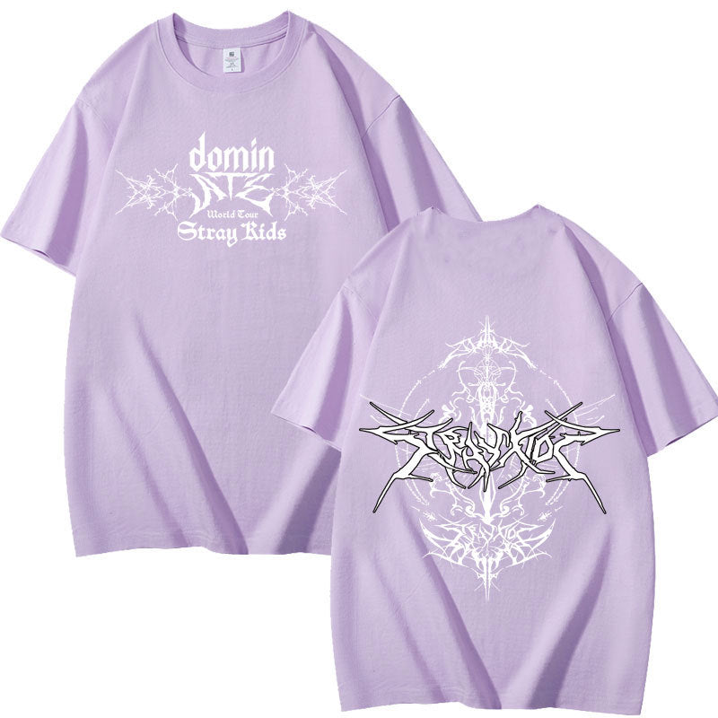 Unisex Kpop Dominate Print Short Sleeve T-shirt