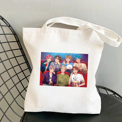 BANGTAN Cartoon Printed Canvas Tote Bag