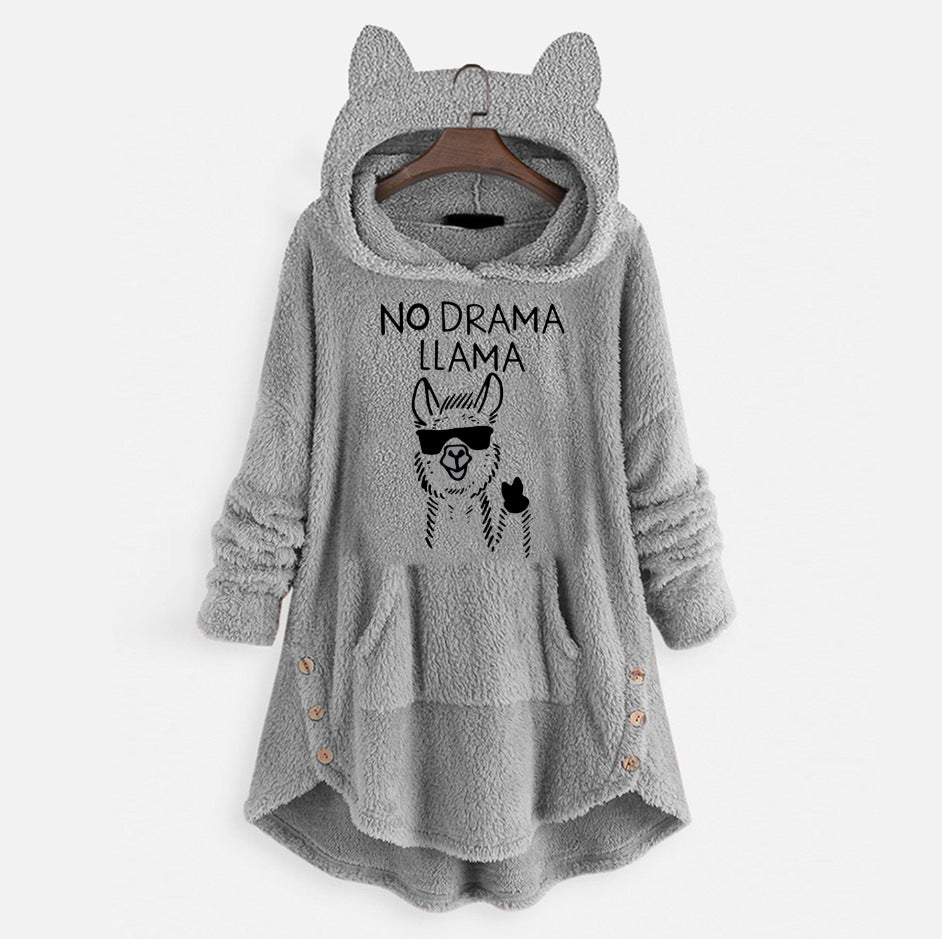 Women's Cat Ears Hooded Long-sleeved Coat