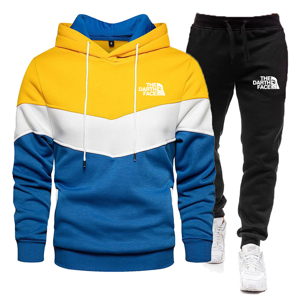 Trendy Men's Leisure Sports Hoodie with Pants Two-piece Set