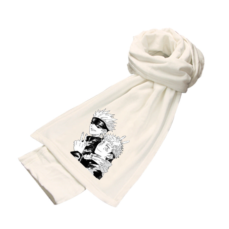 Anime Double-sided Mink Velvet Warm Scarf