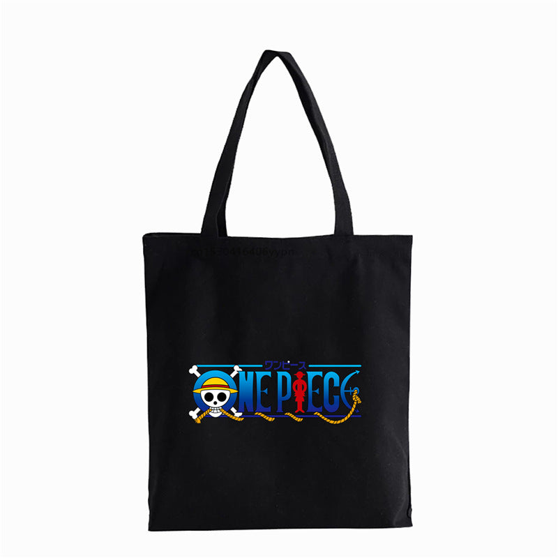 Trendy Luffy Printed Canvas Shoulder Tote Bag