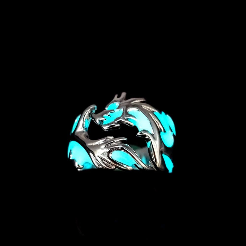 Creative Luminous Dragon Retro Men's Rings