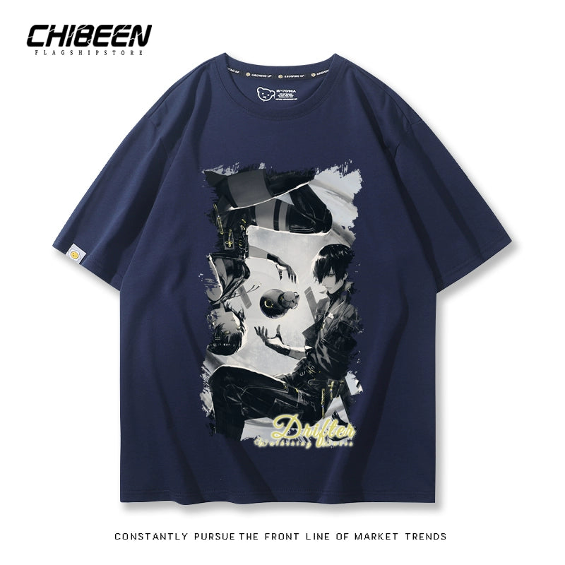 Game Print Short-sleeved Cotton Loose Tee