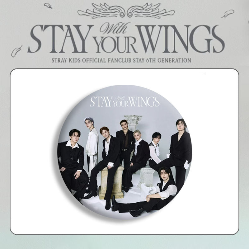 SKZ "STAY WITH YOUR WINGS" Badge Mirror Keychain