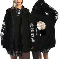 Men's Anime Printed Zipper Cardigan Hoodie