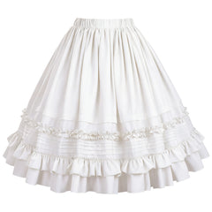 Retro Multi-layer Scalloped Hem Skirt