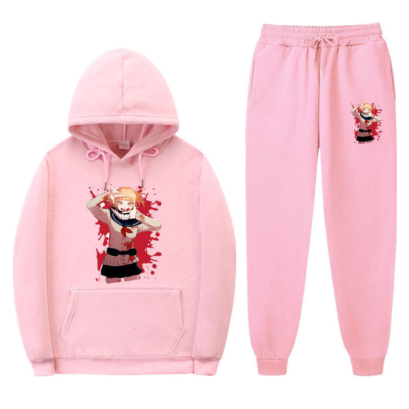 Unisex Casual Anime Graphic Hoodie Sports Pants Suit